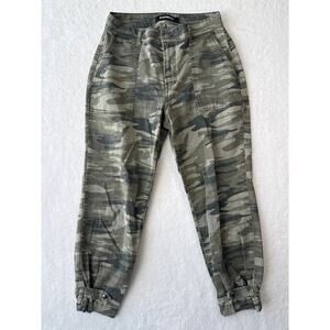 Express Cropped Straight Camo Pants Women Size 8 Military Army Stretch Pants